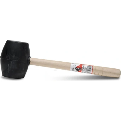 Afbeelding van Rubi 65905 Rubberhamer zwart met platte kant 500gr