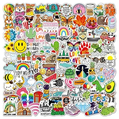 Afbeelding van 100 stuks esthetische stickers, Vsco laptop voor pc, skateboard, gitaar, waterfles, fiets, helm enz