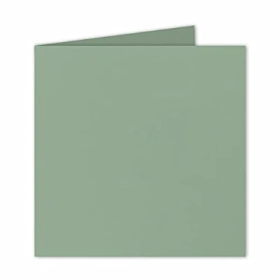 Afbeelding van 25 stuks vouwkaarten vierkant, 15 x cm, eucalyptus (groen), vormvast, geschikt voor printers, wenskaarten, uitnodigingen enz