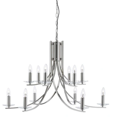 Afbeelding van Searchlight Ascona Luster Ø 88 X 262 Cm Satijn Zilver