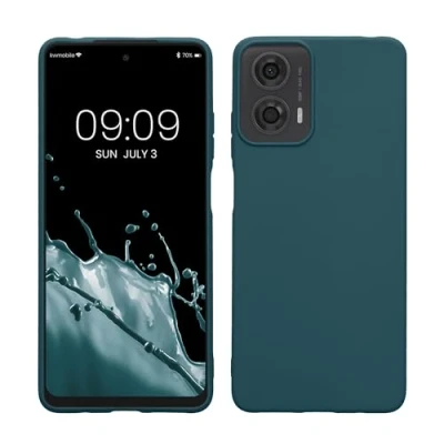 Afbeelding van kwmobile telefoonhoesje geschikt voor Motorola Moto G24 / E14 G04 G04s Hoesje smartphone Back cover in petrol
