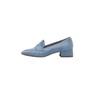 Afbeelding van Tamaris Instappers, Dames, Maat: 39, Light blue Veloursleer