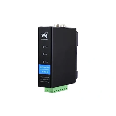 Afbeelding van Waveshare RS232/RS485/RS422 naar RJ45 Ethernet convertermodule, op rail gemonteerde industriële geïsoleerde seriële seriemodule, 10/100 m automatische onderhandeling connector