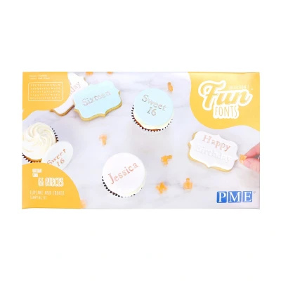 Afbeelding van PME Tekst Stempelset Cupcake/Cookie Fun Fonts Collectie 2