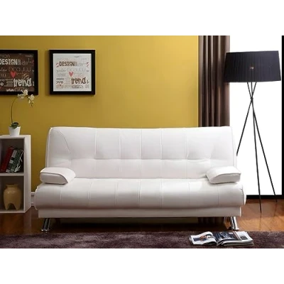 Afbeelding van Bedbank MAXIME van kunstleer wit L 192 cm x H 91 D