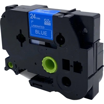 Afbeelding van DULA Brother Compatible label tape Tze 555 1 cassette P Touch Wit op blauw 24mm x 8m