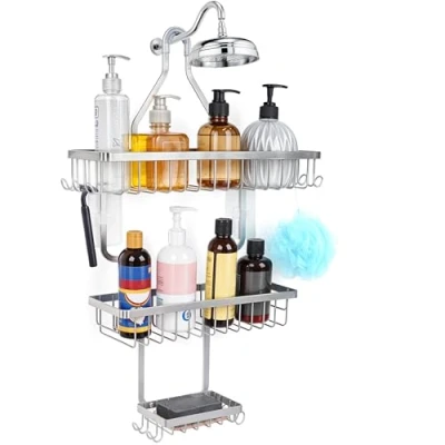 Afbeelding van BELLE VOUS Over Shower Head Hanging Caddy with Soap Basket