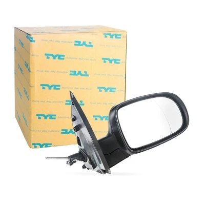 Afbeelding van Buitenspiegel Tyc 325 0025 rechts Zwart Instellen: kabel, Bol vormig OPEL: Corsa C Hatchback