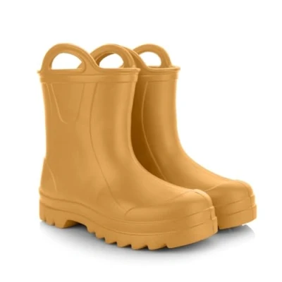 Afbeelding van LEMIGO Bottes de pluie très légères en mousse EVA avec poignée pour garçons et filles 735 Doggy, Couleur : moutarde, 30 EU