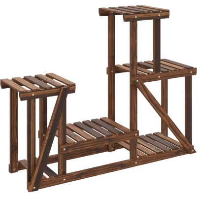 Afbeelding van Plantenstandaard 90x25x73,5 cm massief vurenhout