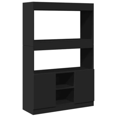 Image de vidaXL Buffet haut noir 92x33x140 cm bois d&#039;ingénierie3309610