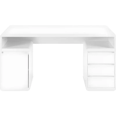 Afbeelding van Bureau met opbergruimte SERGUEI Wit gelakt MDF L 140 cm x H 76 D 60