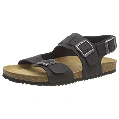 Afbeelding van Geox U Ghita Outdoorsandalen, Heren, Maat: 44, Black Leer