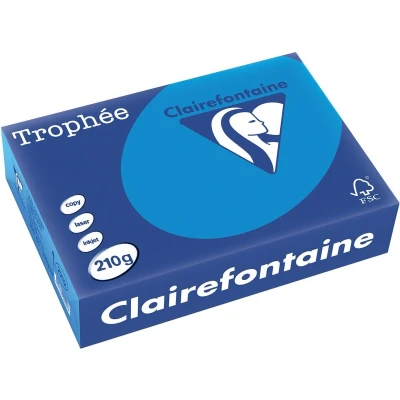 Afbeelding van Clairefontaine Trophée Intens, gekleurd papier, A4, 210 g, 250 vel, turkoois papier