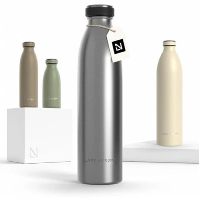 Afbeelding van LARS NYSØM &#039;Ren&#039; Roestvrijstalen drinkfles 750ml BPA vrije geïsoleerde waterfles 0,75 Liter Stainless Steel