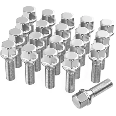 Afbeelding van GAsuppply 20 wielbouten M14 x 1,5 28 mm conische sleutel 17 compatibel met BMW, Audi, VW, Skoda, Opel, Seat (chroom)