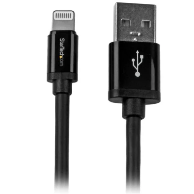 Afbeelding van StarTech 2m Black 8 pin Lightning to USB Cable