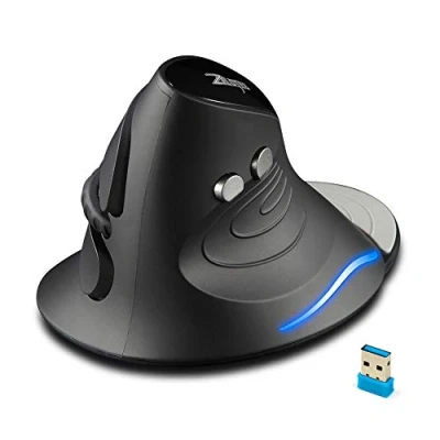 Afbeelding van zelotes draadloze muis, 2,4 GHz, ergonomische verticale 6 toetsen, afneembare polssteun, optische USB, DPI, verstelbaar, muis voor pc, laptop