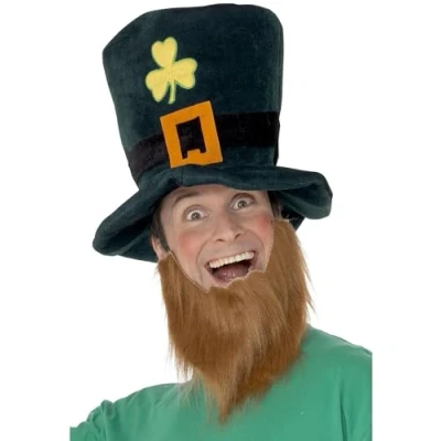 Afbeelding van Smiffys Hoed met baard Kabouter St. Patricksday