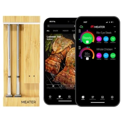 Afbeelding van MEATER Pro Duo: intelligente digitale thermometer, hittebestendigheid 550 C, hoog bereik, gecertificeerde precisie, BBQ, oven, barbecue, rookoven, friteuse, meer dan 50 recepten in