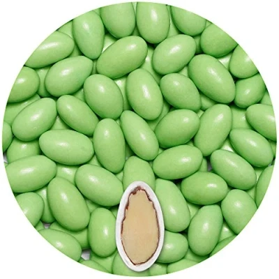 Afbeelding van EinsSein 0,5kg Doopsuiker amandelen Colorato lichtgroen glans suikerbonen wit bruitssuiker dragees confetti kleuren pure omhuld coating suikerlaagje boontjes geboorte communie candy bar candybar