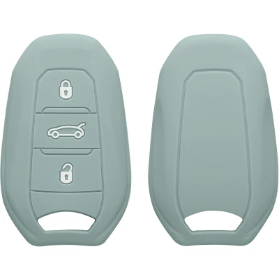 Afbeelding van kwmobile autosleutel hoesje geschikt voor Peugeot Citroen 3 knops Smartkey (alleen Keyless Go) hoes TPU behuizing Beschermende auto sleutel case Sleuteletui in cool mint