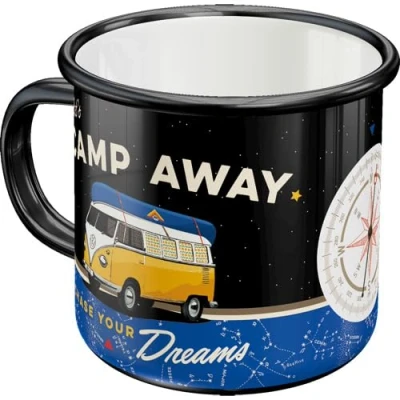 Afbeelding van Emaille Mok Volkswagen Bulli Let&#039;s Camp Away Night