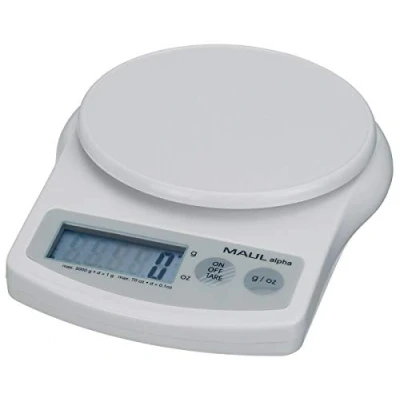 Afbeelding van MAUL postweegschaal Alpha 5 kg ( /1gr) incl. batterij wit brievenweger