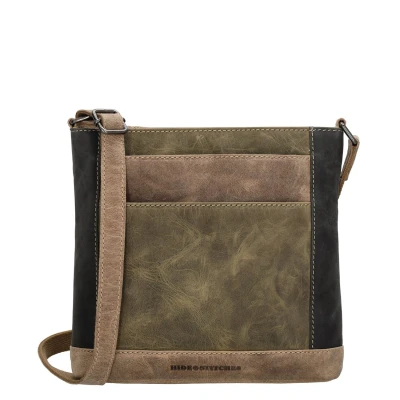 Afbeelding van Hide &amp; Stitches Himalaya Schoudertas Olijfgroen 100% Leer