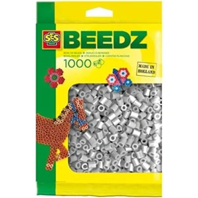 Afbeelding van SES Beedz Strijkkralen Grijs 1000 stuks PVC vrij