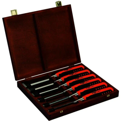Afbeelding van Bahco 6 delige beitelset 6, 10, 12, 16, 20, 26mm in houten kist 424P S/6