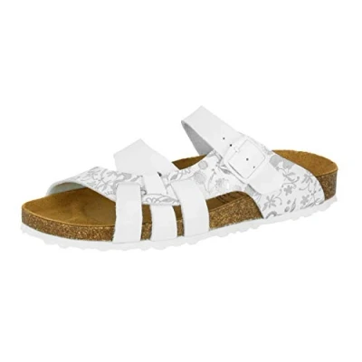 Afbeelding van Lico Slippers Bioline Flora dames, Zwart/Geel/Nacht Blauw