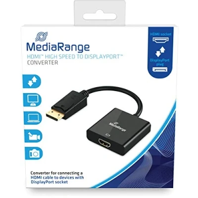 Afbeelding van HDMI HighSpeed naar DisplayPort Converter, vergulde contacten, contrastekker/DP stekker, 20cm