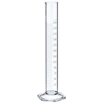 Afbeelding van NeoLab E 1267 Meetcilinder compleet patroon, zeshoekige voet, borosilicaatglas klasse B, 250 ml