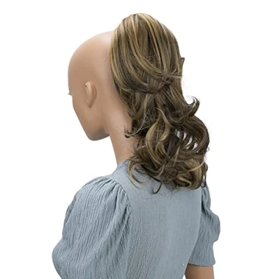 Afbeelding van PrettyShop haarverlenging, gevlochten, golvend, volume, 30 cm, bruin mix, H60C