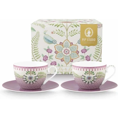 Afbeelding van Pip Studio Lily &amp; Lotus kop schotel 280ml set van twee porselein lila