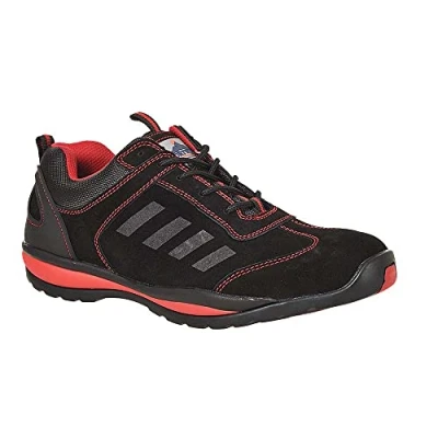Afbeelding van Portwest FW34BKR41 Lusum veiligheidsschoenen, zwart/rood, 45 EU (maat fabrikant: 10,5 UK)