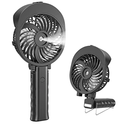 Afbeelding van HandFan draagbare nevelventilator kleine USB koelventilator elektrische ventilator op batterijen met waterstraal voor reizen/camping/buiten