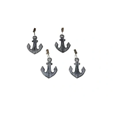 Afbeelding van Set van 4 smeedijzeren tafelkleedgewichten Shabby Chic Zwaar ijzer Maritieme decoratie