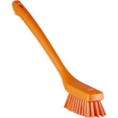 Afbeelding van Vikan Steelborstels Hygiene Smalle Borstel Lange Steel Oranje Harde Vezels 420mm