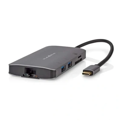 Afbeelding van USB C hub Nedis (USB naar en 3 x A, Busgevoed, HDMI Output, SD, Micro RJ45, Power Delivery)