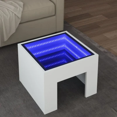 Afbeelding van Salontafel met Infinity LED 40x40x30 cm wit
