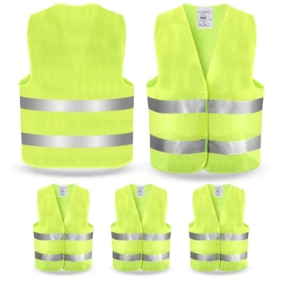 Afbeelding van PORFOYO geel vest voor volwassenen: 5 delig autovest, reflecterend vest, fluorescerend veiligheidsvest, hoge zichtbaarheidsvest heren en dames bestuurders