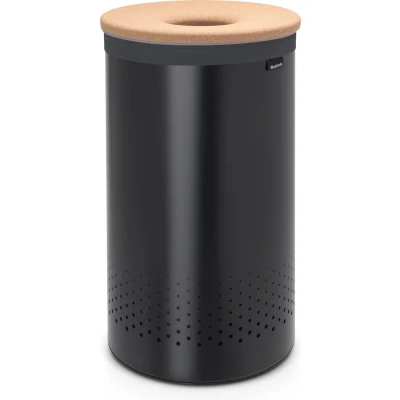 Afbeelding van Brabantia Wasbox 60 L Zwart / Kurk