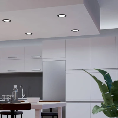 Afbeelding van EGLO connect.z Fueva 6 Z Smart Inbouwspot Badkamer/Buiten LED Ø 12 cm Zwart Instelbaar RGB &amp; wit licht Dimbaar Zigbee