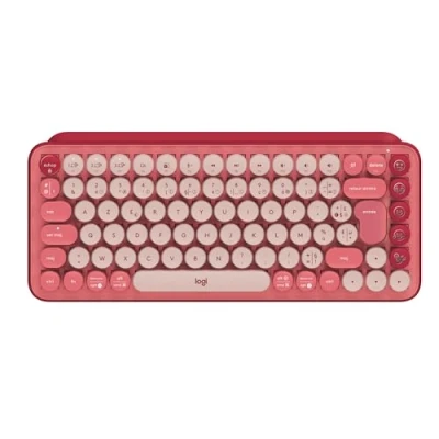 Afbeelding van Logitech Pop Keys Draadloos Mechanisch Emoji Toetsenbord AZERTY Heartbreaker Rose