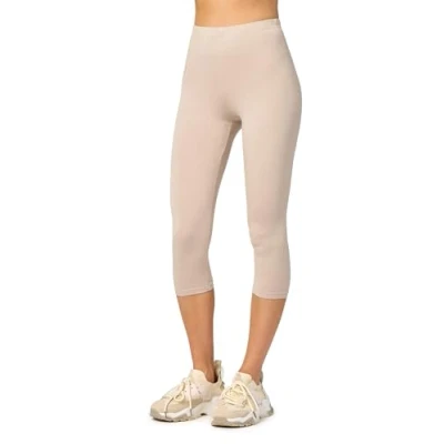 Afbeelding van Merry Style MS MS10 144 LE Dames Capri Leggings Sport Vrijetijdsbroek 3/4 Lengte Viscose Sporbroek Yogabroek Beige XXL