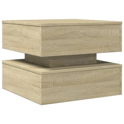 Image de vidaXL Table basse avec lumières LED chêne sonoma 50x50x40 cm839856