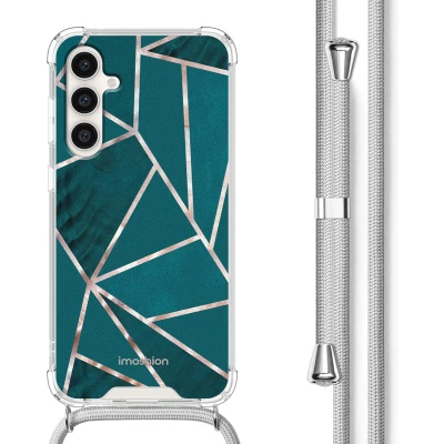 Afbeelding van iMoshion Hoesje Geschikt voor Samsung Galaxy S23 FE met Koord Design Meerkleurig / Petrol Green Graphic