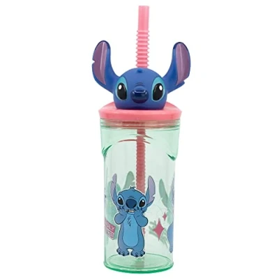 Afbeelding van Beker met Rietje Stitch Sweet 3D 360 ml